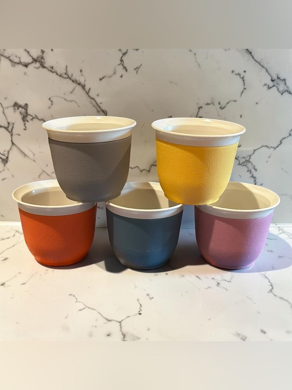 Set of 5 Vintage Tempette Therm-o  Dessert Cups Like New Mid Century